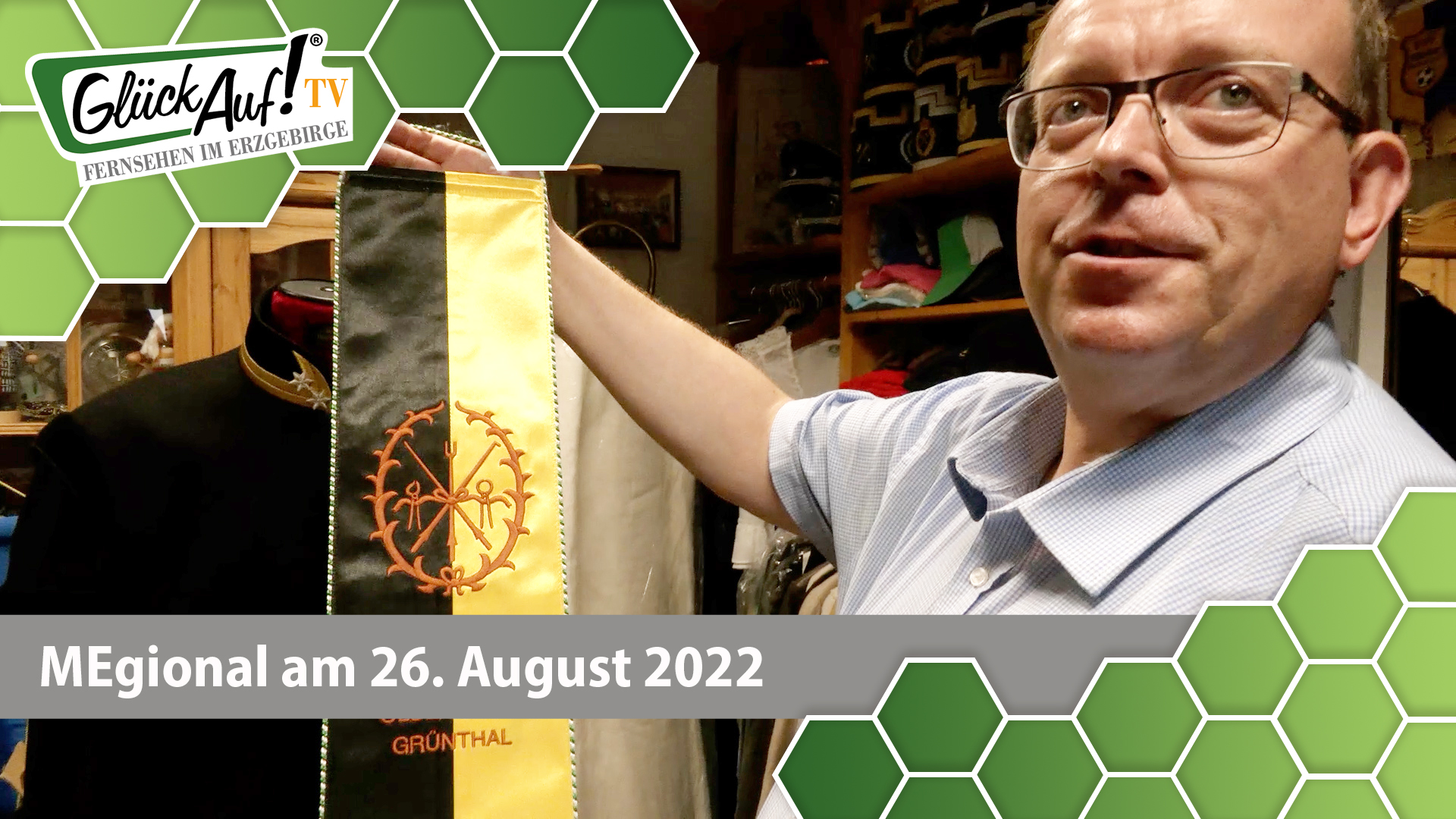 MEgional am 26. August 2022 - mit Fahnenschleifen für den Bergmannstag