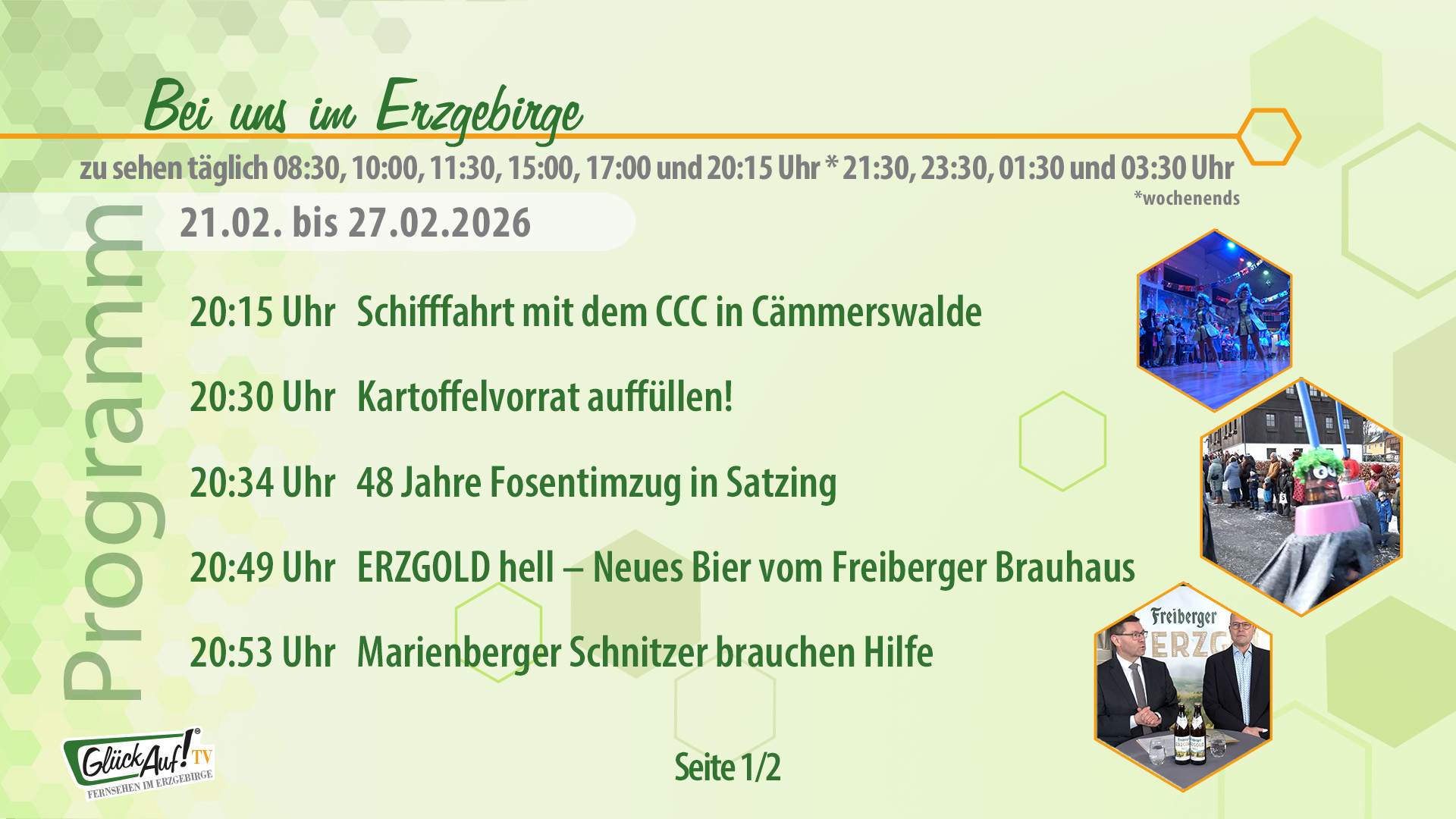 Bei uns im Erzgebirge für die 08. Kalenderwoche vom 21. Februar bis 27. Februar 2026