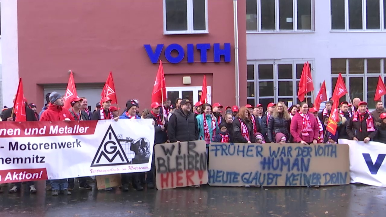 MEgional am 3. Dezember 2019 mit den Protesten bei Voith in Zschopau