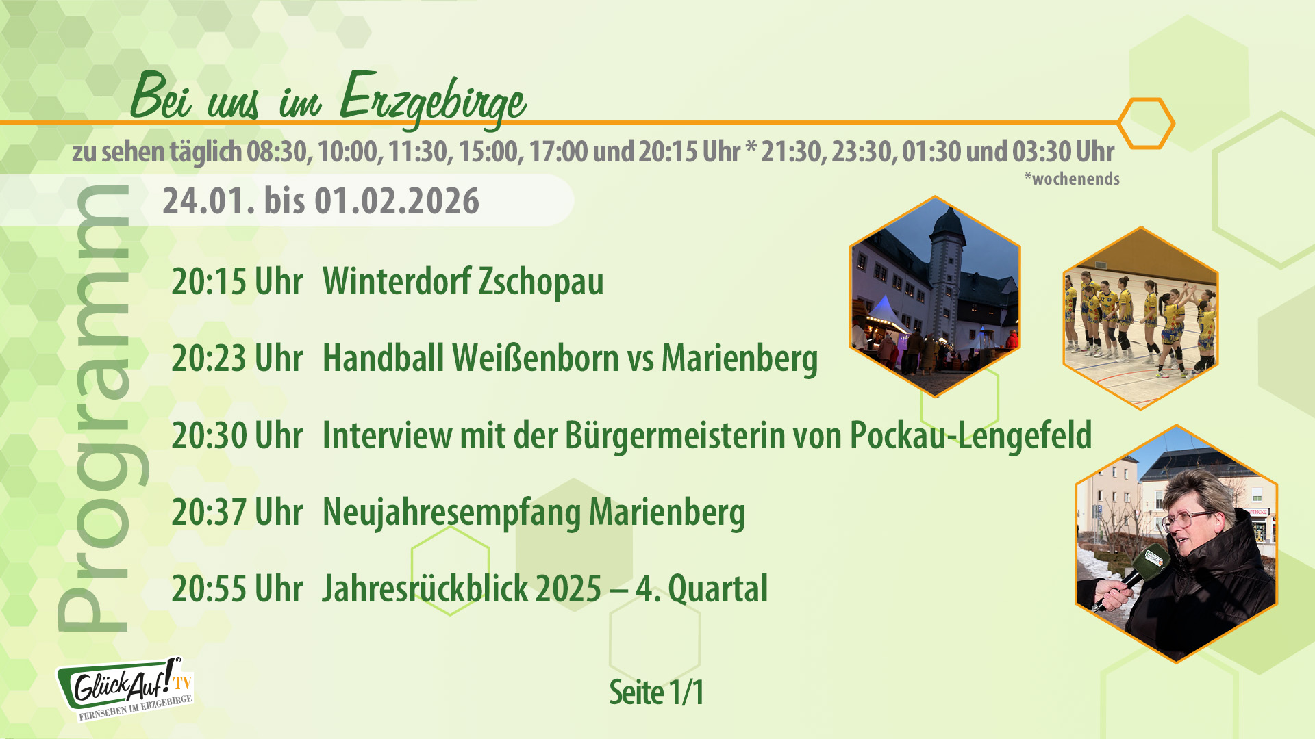 Bei uns im Erzgebirge für die 5. Kalenderwoche vom 24. Januar bis 30. Januar 2026