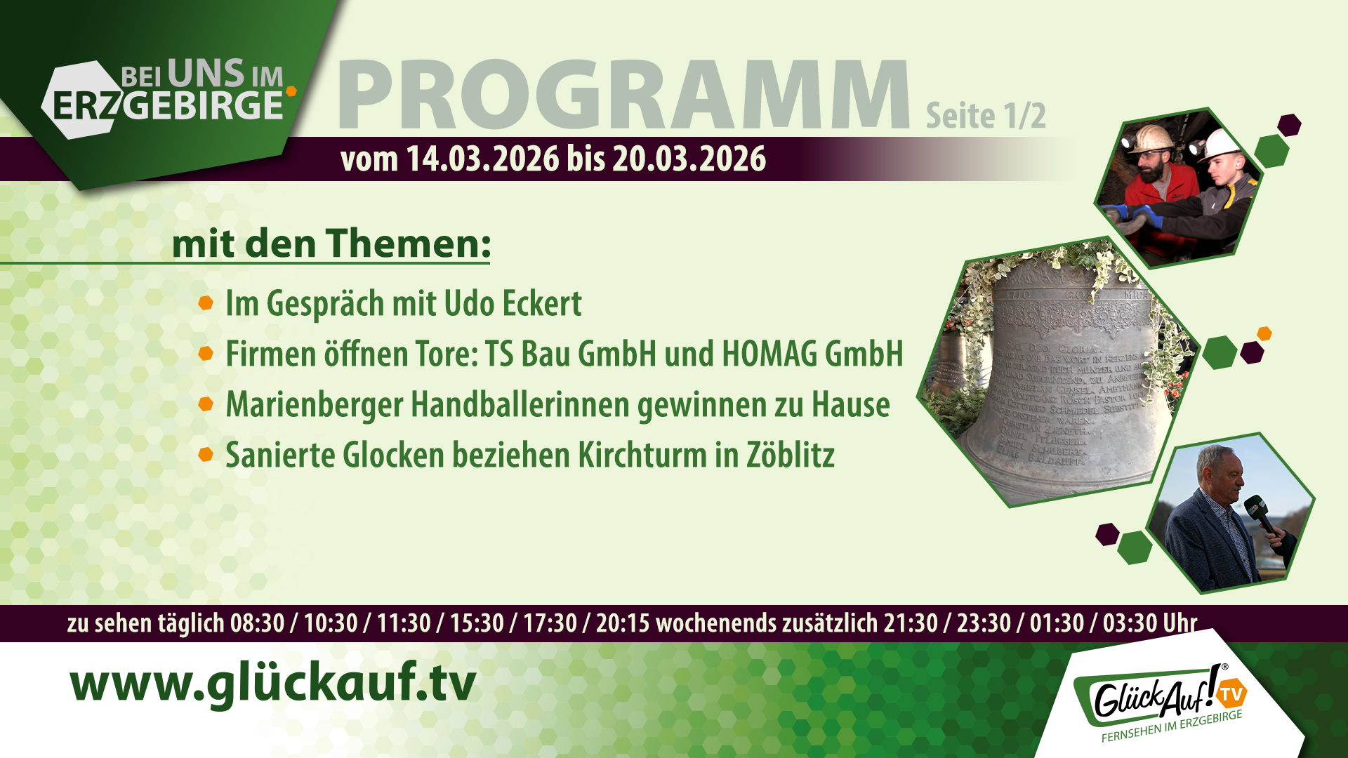 Bei uns im Erzgebirge für die 12. Kalenderwoche vom 14. bis20. März 2026 Bei uns im Erzgebirge für die 12. Kalenderwoche vom 14. bis20. März 2026