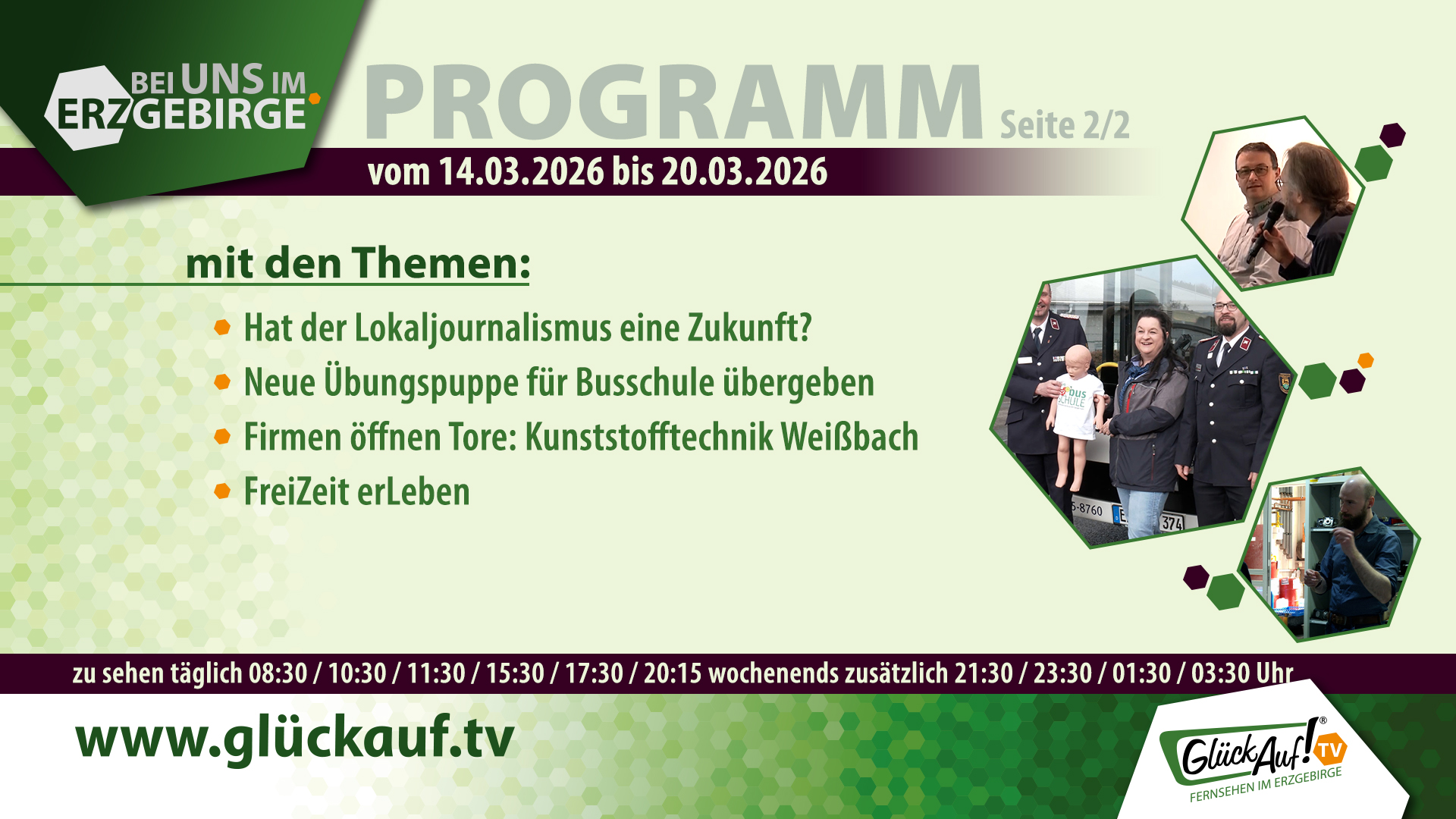 Bei uns im Erzgebirge für die 12. Kalenderwoche vom 14. bis20. März 2026 Bei uns im Erzgebirge für die 12. Kalenderwoche vom 14. bis20. März 2026