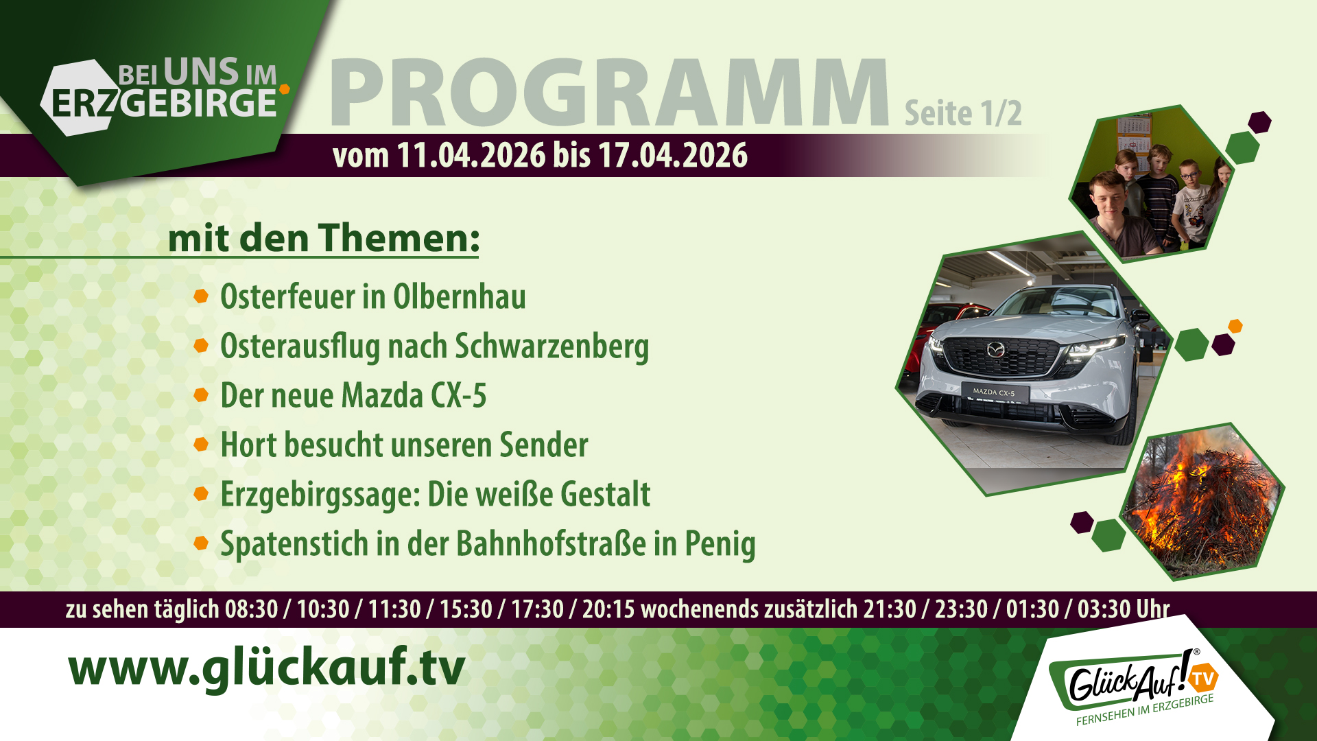 Bei uns im Erzgebirge für die 16. Kalenderwoche vom 11. April bis 17. April 2026