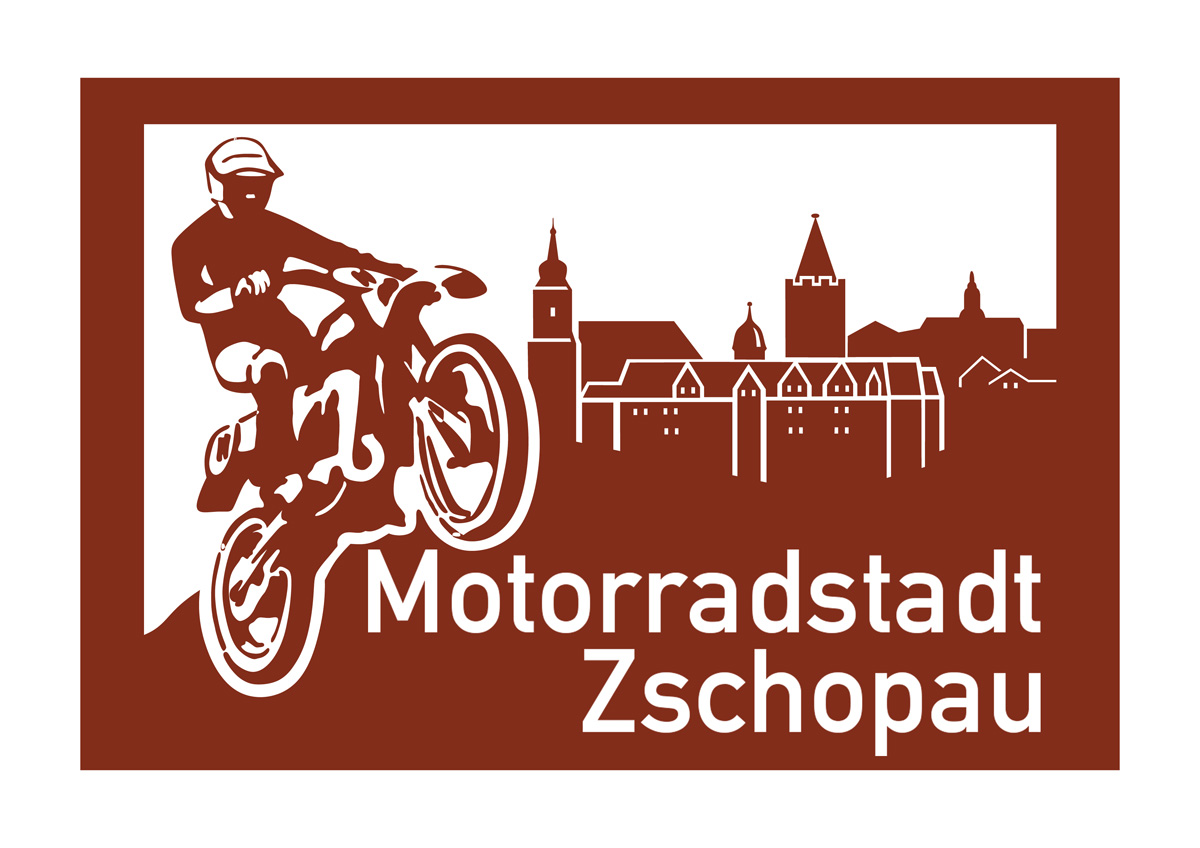 Autobahnschilder für Motorradstadt Zschopau